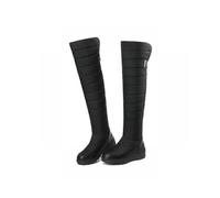 (7.5,Black)2024 Women Shoes Down Snow Boots Round Toe Slip-On Over-the-Knee Snow Boots Square Heel Women Boots Winter 34-43