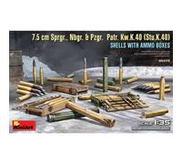7.5 Cm Sprgr., Nbgr. & Pzgr. Kw.k.40 (stu.k.40) Proyectiles con Cajas Munición