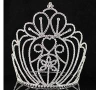 7.5 Inches High Clear Austrian Rhiestone Tiara Crown Beauty Queen Pageant T1757 by royal*wedding