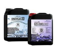 7,5 KG Resina Epoxi EpoxyPlast 3D B20 Jewel Cast para resina artificial, ultra transparente, excelente protección UV, joyas, resina de fundición, vidrio transparente, Claro como un diamante