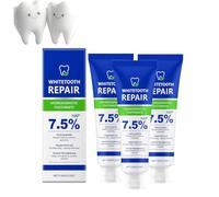7,5% Pasta de dientes de hidroxiapatita, para protección esmaltada, fortalecimiento dental, sin flúor formulado con sabor a menta fresca, uso diario para el cuidado bucal, blanqueamiento, aliento