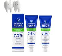 7,5% Pasta de dientes de hidroxiapatita, para protección esmaltada, fortalecimiento dental, sin flúor formulado con sabor a menta fresca, uso diario para el cuidado bucal, blanqueamiento, aliento