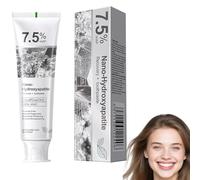 7,5% Pasta de dientes de hidroxiapatita: reparación y fortalecimiento del esmalte dental, eliminación de manchas en café, alivio de dientes sensibles, sabor a menta fresca, aplicación diaria suave (1
