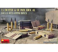 7.5CM Pzgr. & Gr Patr. Kw.k. 40 Shells Con Ammo Boxes 1 :3 5 Plástico Modelo Kit