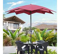 7.5ft/2. Garden Umbrella, Double Umbrella, Outdoor Crank Sunshade 50+, 10 Ribs, Used for Market Umbrella, Balcony, Fishing