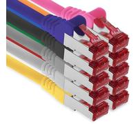 7,5m - 10 colores - 10 piezas - CAT.6 Ethernet LAN cable de red SET 1000 Mbit/s Patchkabel CAT.6 S-FTP PIMF compatible con CAT5 CAT6a CAT7 CAT8