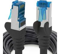 7,5m Cable de Red, Cable Ethernet y LAN SFTP PIMF Cat6a - transmite hasta 10 Gigabit por Segundo y es Adecuado para switches, routers, módems con Entrada RJ45, negro - 1 pieza