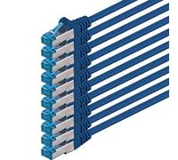 7,5m Cable de Red, Cable Ethernet y LAN SFTP PIMF Cat6a - transmite hasta 10 Gigabit por Segundo y es Adecuado para switches, routers, módems con Entrada RJ45, azul - 10 piezas
