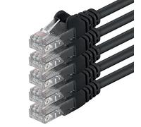 7,5m - negro - 5 piezas - Cable de red Ethernet con conectores RJ45 CAT6 CAT 6 Cat.6 1000 Mbit/s