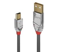 Lindy Cable USB 36635 7,5 m USB A a Mini-USB B 2.0 480 Mbit/s Gris chapado en oro