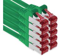 7,5m - verde - 10 piezas - CAT.6 Ethernet LAN cable de red SET 1000 Mbit/s Patchkabel CAT.6 S-FTP PIMF compatible con CAT5 CAT6a CAT7 CAT8