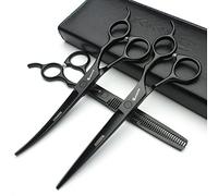 7/7,5 pulgadas Set de tijeras profesionales para mascotas, para perros, 440C, 3 unidades: tijeras de corte, curvas y de entresacar