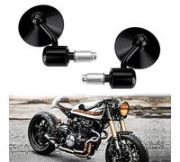 7/8" 22mm Motocicleta Espejo del Extremo de la Barra del Manillar 3 Pulgadas Redondo Espejo Retrovisor Lateral para Scooter Chopper Cruiser(#2-Negro)
