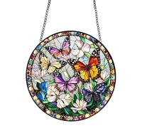 7.8" Acrylic Window Suncatcher Ornament - Jigsaw Puzzle Design Hanging Art with Chain | Romantic 2D Stained Glass Effect For Garden, Porch & Living Room | Birthday Gift For Mum & Women