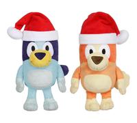 7-8 Inch Plush Soft Playset Includes Festive and Bingo Christmas Holiday Season Plush Santa Hat