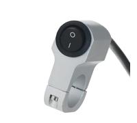 7/8 pulgadas Luz de manillar de la motocicleta Luz anti antidivuelco Luces de peligro de freno de niebla Interruptor compatible con bicicleta eléctrica al aire libre D343(Argent)