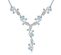 7.89ct Pendientes naturales de topacio azul cielo para damas 925 joyería de collar de plata esterlina joyería