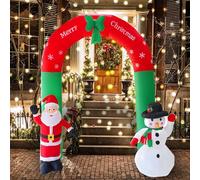 7.8Ft Christmas Inflatable Decoration,Christmas Arch,Santa Inflatable Archway,With Led Lights,For Outdoor Christmas Garden Lawn Party Decor, LJJY-KK