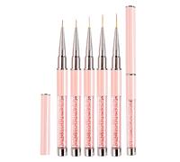 7/9/11/13/15mm Pinceles para Uñas Fino Decoracion Nail Art con Tapa 5 Piezas, LEA-SHALL Pincel de Gel Semipermanente Acrilica Profesional Kit Manicura Set Pintura Liner para Casa Bricolaje