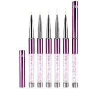 7/9/11/15/20mm Pinceles para Uñas Fino Decoracion Nail Art con Tapa 5 Piezas, LEA-SHALL Pincel de Gel Semipermanente Acrilica Profesional Kit Manicura Set Pintura Liner para Casa Bricolaje