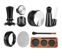 7 accesorios de espresso, herramientas de manipulación de espresso de 51 mm, kit de accesorios para máquina de espresso WDT, prensador de café con estación de apisonamiento de madera espresso