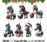7 Adornos Navideños, Decoración Navidad, Adornos Colgantes de Navidad, Adornos para árbol de Navidad, 2024 Alegres y Divertidos Adornos para Decoraciones de Árbol de Navidad,2D