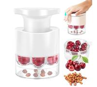7 agujeros Cherry Pitter Multiple - Portable Tipo de empuje Cherry Stoner Removedor Herramienta de Ayuda para Conservación Jugo Rojo Datos Hawthorn Mermelada Postre, Utensilio de Cocina