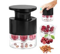 7 agujeros Cherry Pitter Multiple - Portable Tipo de empuje Cherry Stoner Removedor Herramienta de Ayuda para Conservación Rojo Datos Hawthorn Mermelada Postre, Utensilio de Cocina