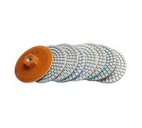 7 almohadillas de pulido diamante 100 mm y 4 pulgadas con almohadilla respaldo M14 for piedra granito húmeda/seca for pulir hormigón mármol wanglan(M10 backer,800_8PCS_3 INCH 80MM)
