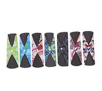 7 almohadillas sanitarias reutilizables, toallas sanitarias de tela, almohadillas menstruales de tela de bambú lavables, servilleta de tela femenina súper absorbente M(Escribe un)