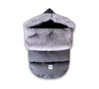 7 AM Enfant - Saco para cochecito de bebé, bolsa de invierno repelente al agua para cochecitos y asiento de coche, forro polar suave y forro de felpa para bebé | (gris jaspeado, piel sintética negra