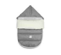 7 AM Enfant - Saco para cochecito de bebé, bolsa de invierno repelente al agua para cochecitos y asiento de coche, forro polar suave y forro de felpa para bebé | (gris jaspeado, piel sintética negra
