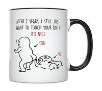 7º Aniversario Mug Duradero Taza Con Asa Tazas De Cerámica Para Oficina Escuela Cacao 330Ml