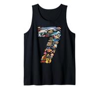 7 años 7º cumpleaños océano mar Animales Figuras número 7 Camiseta sin Mangas