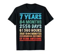 7 años, 84 meses, 2556 días, 61360 horas, 3681644 minutos Camiseta