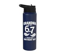 7 Años Cumpleaños Tenía 6 Ahora Soy 7 67 Meme Abuela Stainless Steel Insulated Water Bottle
