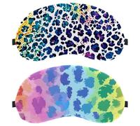7 antifaz para dormir, bloquea completamente la luz para dormir de lado, leopardo colorido cero presión ocular venda para los ojos, cubierta ajustable para sombra de ojos