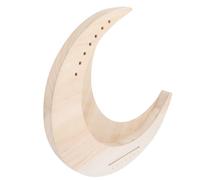 7 Arpa Cuerdas de Madera Forma de Lira de Luna | Bordes Redondeados Seguros, Instrumento Musical Portátil para Principiantes, Acabado DIY sin Terminar, Color Beige