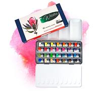 7 Artists Acuarelas Profesionales - 28 x Pastillas Set Acuarelas Botánica | Kit Acuarela Portatil en Caja Metalica | Pack Pintura Acuarela | Watercolor Set