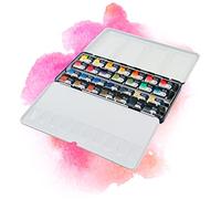 7 Artists Acuarelas Profesionales - 28 x Pastillas Set Acuarelas Botánica | Kit Acuarela Portatil en Caja Metalica | Pack Pintura Acuarela | Watercolor Set