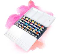 7 Artists Acuarelas Profesionales - 35 x Pastillas Set Acuarelas Сlásico | Kit Acuarela Portatil en Caja Metalica | Pack Pintura Acuarela | Watercolor Set
