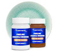 7 Artists Barniz para Craquelado Set 2 x 100 ml - Barniz Craquele 2 Componentes al Agua para Efecto Craquelado Fino | Craquelador para Manualidades, Pintura Acrílica, Decoupage, Cristal, Cerámica