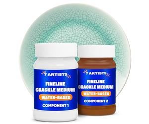7 Artists Barniz para Craquelado Set 2 x 100 ml - Barniz Craquele 2 Componentes al Agua para Efecto Craquelado Fino | Craquelador para Manualidades, Pintura Acrílica, Decoupage, Cristal, Cerámica