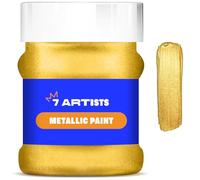 7 Artists Pintura Acrilica Dorada Rico 230 ml Pintura Dorada Manualidades | Pintura Oro Metalizado | Oro Liquido Pintura | Pinturas Acrílicas | Pintura Acrilica Dorada para Metal, Madera