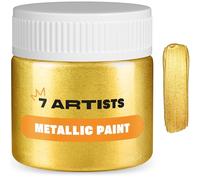 7 Artists Pintura Acrilica Dorada Rico 50 ml Pintura Dorada Manualidades | Pintura Oro Metalizado | Oro Liquido Pintura | Pinturas Acrílicas | Pintura Acrilica Dorada para Metal, Madera