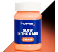 7 Artists Pintura Fluorescente en la Oscuridad Naranja 100 ml - Glow in the Dark Paint a Base de Agua | Pintura Luminiscente Acrílica para Lienzos, Manualidades y Decoración Creativa
