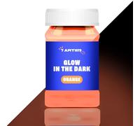 7 Artists Pintura Naranja Fluorescente en la Oscuridad 100 ml Paint Glow in the Dark | Pintura Luz Negra | Pintura Luminiscente | Pinturas Neon | Pintura Brillante en la Oscuridad