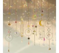 7 Atrapasueños Atrapaluz de Cristal para Ventana, Arco Iris, Decoración para Ventana, Jardín, Luna, Atrapasueños para Ventanas, Casa, Jardín, Decoración de Árbol de Navidad, Fiestas, Bodas