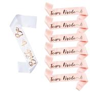 7 bandas de despedida de soltera para fiesta nupcial, bandas de tribu de novia y accesorios de novia de equipo, juego de bandas de satén con banda de novia para damas de honor, despedida de soltera y