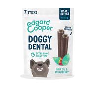 7 barritas Edgard & Cooper Small Snacks Dentales Fresa y Menta para perros